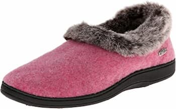 Acorn Women’s Faux Chinchilla Collar Slipper Best Slippers for Plantar Fasciitis with Arch Support for Men's & Women's 